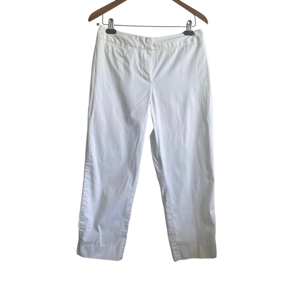 Talbots Womenβ Chino Pants 10 White Ankle Curvy Stretch Preppy Cotton Resort